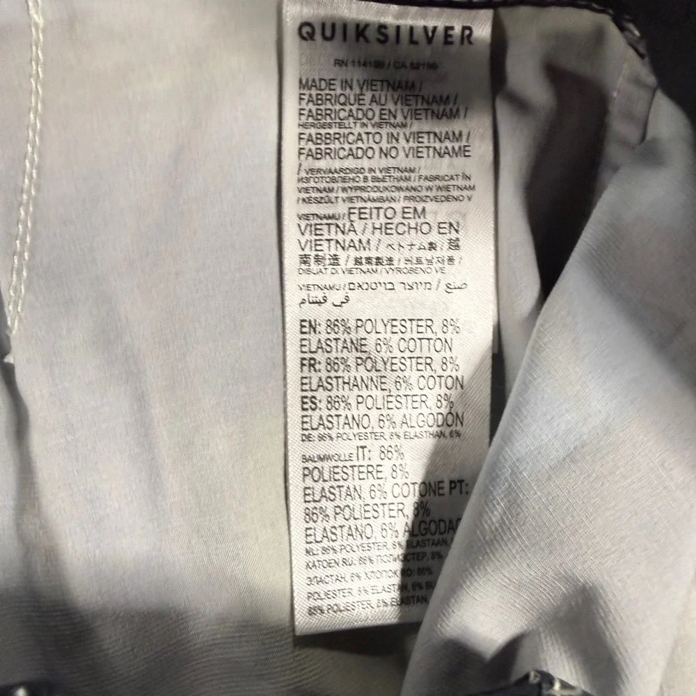 Quiksilver Gregg Kaplan Blank Canvas‎ Board Shorts Mens 36 Black Teal NWT